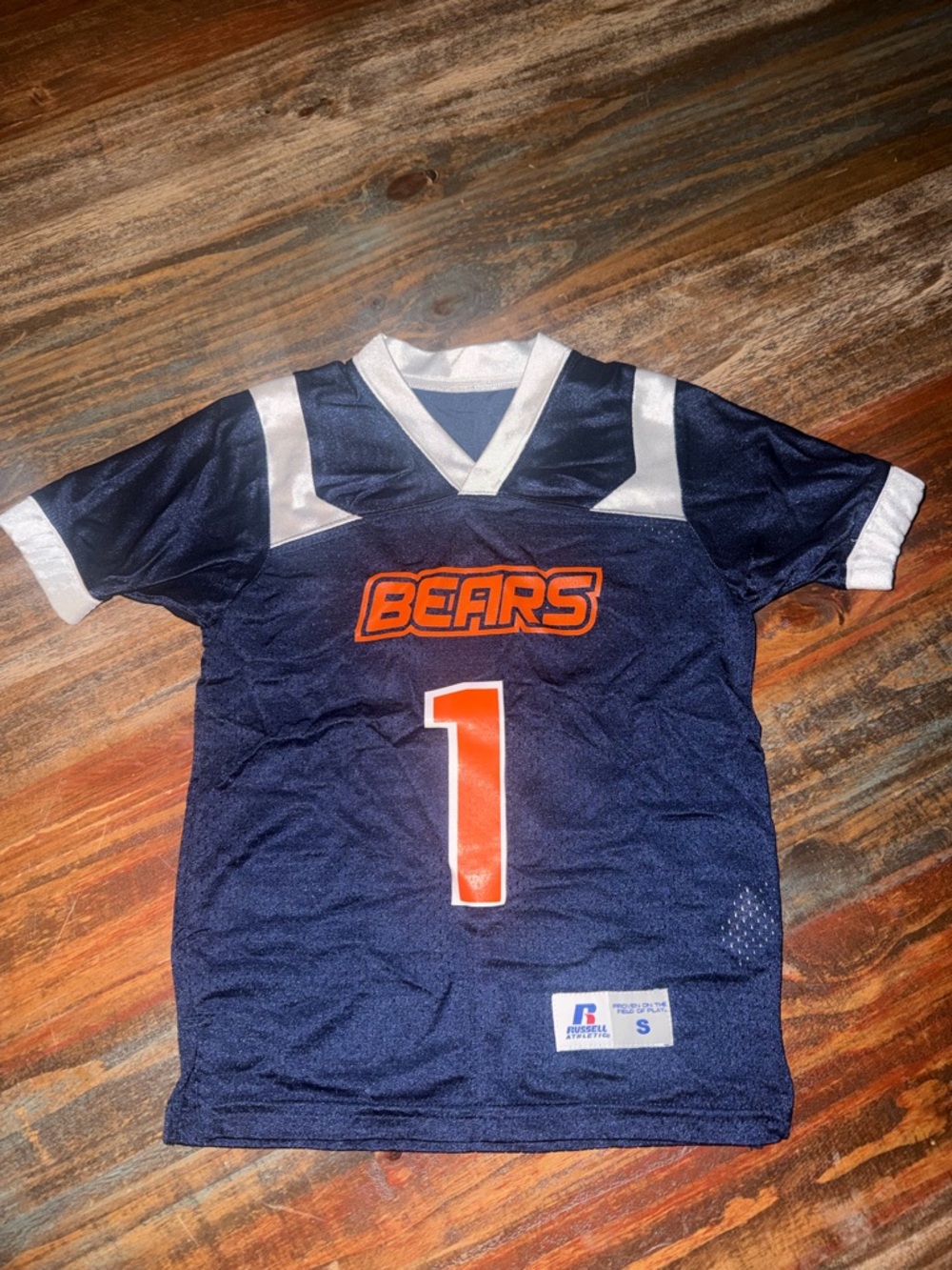 Russell Athletic Vintage Navy Mesh Bears Jersey Patch